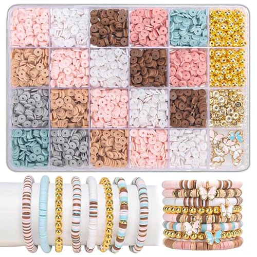 Polymer Clay Perlen für armbänder heishi perlen set perlen für armbänder pastell freundschaftsarmbänder perlen Heishi Perlen Ketten Armbänder Selber Machen für DIY Armband Schmuckherstellung (Khaki) Polymer Clay Perlen für armbänder heishi perlen set perlen für armbänder pastell freundschaftsarmbänder perlen Heishi Perlen Ketten Armbänder Selber Machen für DIY Armband Schmuckherstellung (Khaki) von BOMULEZG