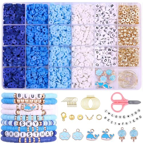 Polymer Clay Perlen für armbänder heishi perlen set perlen für armbänder pastell freundschaftsarmbänder perlen Heishi Perlen Ketten Armbänder Selber Machen für DIY Armband Schmuckherstellung (Blau) Polymer Clay Perlen für armbänder heishi perlen set perlen für armbänder pastell freundschaftsarmbänder perlen Heishi Perlen Ketten Armbänder Selber Machen für DIY Armband Schmuckherstellung (Blau) von BOMULEZG