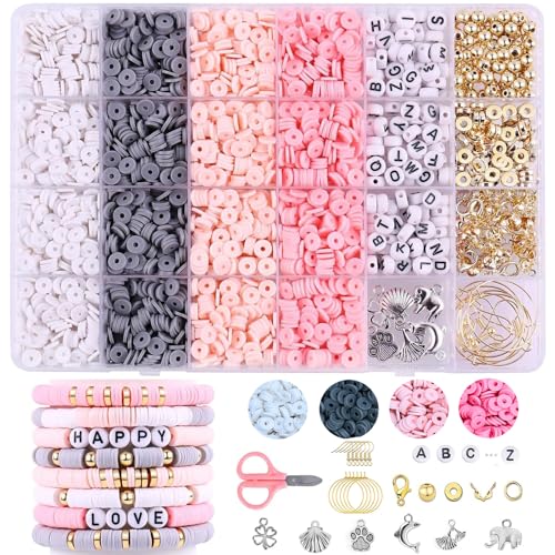 Polymer Clay Perlen für armbänder heishi perlen set perlen für armbänder pastell freundschaftsarmbänder perlen Heishi Perlen Ketten Armbänder Selber Machen für DIY Armband Schmuckherstellung (Rosa) Polymer Clay Perlen für armbänder heishi perlen set perlen für armbänder pastell freundschaftsarmbänder perlen Heishi Perlen Ketten Armbänder Selber Machen für DIY Armband Schmuckherstellung (Rosa) von BOMULEZG
