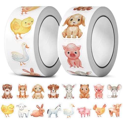 Runde Tier Aufkleber 1000 Stück Animal Sticker Rolle Tier Belohnungsaufkleber Tieraufkleber Für Kinder, Party-dekoration Aufkleber Für Schule, Klassenzimmer, Zuhause Mit Perforationslinie (Geflügel) Runde Tier Aufkleber 1000 Stück Animal Sticker Rolle Tier Belohnungsaufkleber Tieraufkleber Für Kinder, Party-dekoration Aufkleber Für Schule, Klassenzimmer, Zuhause Mit Perforationslinie (Geflügel) von BOMULEZG