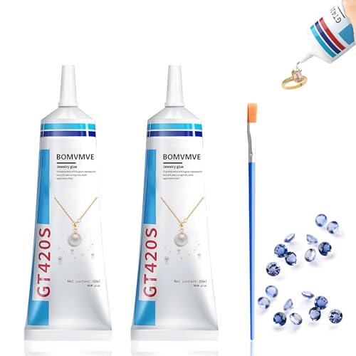 BOMVMVE 120ml Schmuckkleber, Schmucksteinkleber, Strassstein Kleber, Transparent Schmuck Kleber, Bastelkleber zum Verkleben von Schmucksteinen, Metallen, Kunststoffen, Transparent von BOMVMVE