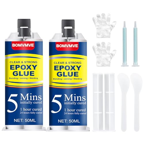 Epoxidharz Kleber 100ml, 5 Minuten Kraftkleber, Epoxy kleber, Epoxidkleber, Transparent 2k Epoxy Kleber Extra Stark, für Reparieren Metall, Kunststoff, Holz, Stein, Keramik, Glas, Fliesen Epoxidharz Kleber 100ml, 5 Minuten Kraftkleber, Epoxy kleber, Epoxidkleber, Transparent 2k Epoxy Kleber Extra Stark, für Reparieren Metall, Kunststoff, Holz, Stein, Keramik, Glas, Fliesen von BOMVMVE