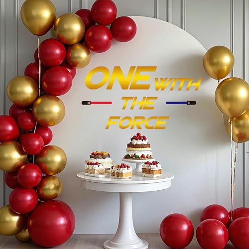 One with The Force Hintergrundaufkleber, Happy 1st Birthday-Party-Aufkleber, Filmthema, Baby, erster Geburtstag, Babyparty, Party-Dekoration, Zubehör, Gold One with The Force Hintergrundaufkleber, Happy 1st Birthday-Party-Aufkleber, Filmthema, Baby, erster Geburtstag, Babyparty, Party-Dekoration, Zubehör, Gold von BOMXOI