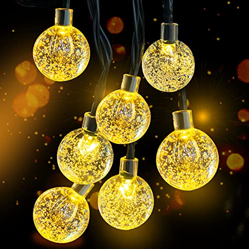 Solar Lichterkette Aussen, 30 Süße Blase LED Lichter, 6,5M / 20Ft 8 Modi Sternenlichter, Wasserdichte Feenhafte Dekorative Lichterketten für Außen, Hochzeits, Wohn, Garten, Terrassen, Party von BONBELONG