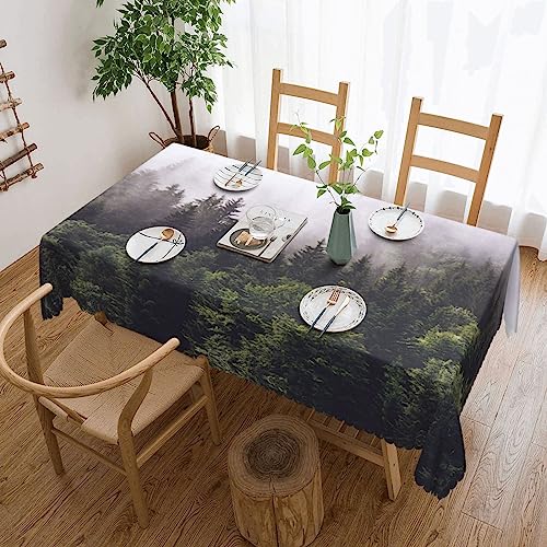 BONDIJ Trees in The Mountain Tischdecke, wasserdicht, knitterfrei, rechteckig, Tischdecke für Esszimmer, Küche, Party, Urlaub, 137,2 x 182,9 cm von BONDIJ