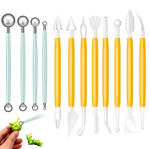12 Stück Fondant Modellierwerkzeug Set,Fondant Werkzeuge Ausstecher,Multifunktionales Ton Werkzeug,Modellierung Werkzeuge,für Backen,Dekorieren von Kuchen,Herstellen von Fudge,Ton Keramik schnitzen 12 Stück Fondant Modellierwerkzeug Set,Fondant Werkzeuge Ausstecher,Multifunktionales Ton Werkzeug,Modellierung Werkzeuge,für Backen,Dekorieren von Kuchen,Herstellen von Fudge,Ton Keramik schnitzen von BONHHC