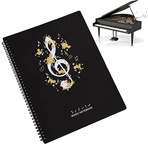 Notenordner Notenmappe/Ordner in A4-Briefgröße/Dokumente Halter Aufbewahrung 30 Taschen Clef/Kunststoff Konzert-Chorfolder für Musiker und Band Music Note/Weiße Melodie Notenordner Notenmappe/Ordner in A4-Briefgröße/Dokumente Halter Aufbewahrung 30 Taschen Clef/Kunststoff Konzert-Chorfolder für Musiker und Band Music Note/Weiße Melodie von BONHHC