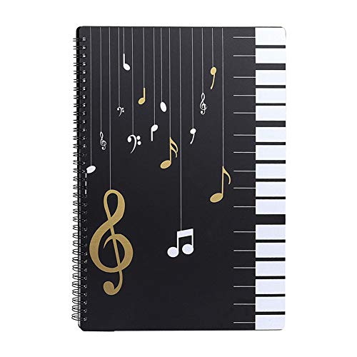 Notenordner Notenmappe/Ordner in A4-Briefgröße/Dokumente Halter Aufbewahrung 30 Taschen Clef/Kunststoff Konzert-Chorfolder für Musiker und Band Music Note/Klaviertasten Notenordner Notenmappe/Ordner in A4-Briefgröße/Dokumente Halter Aufbewahrung 30 Taschen Clef/Kunststoff Konzert-Chorfolder für Musiker und Band Music Note/Klaviertasten von BONHHC