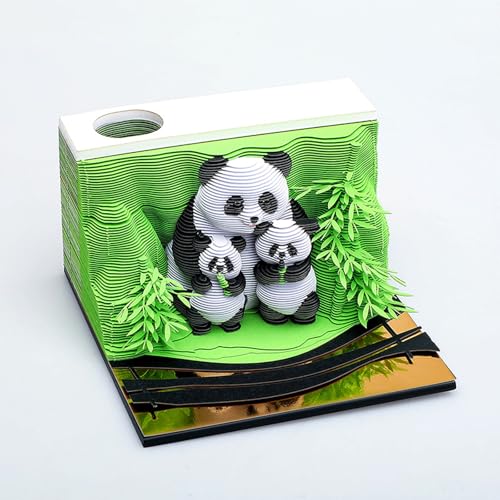 3D Kalender Abreißen 2025, Panda Kalender 2025 mit Stifthalter 3D Notizblock Panda Schreibtisch Tischkalender DIY Abreißkalender Panda Skulptur Kunst Handwerk Notizblöcke Desktop Dekoration 3D Kalender Abreißen 2025, Panda Kalender 2025 mit Stifthalter 3D Notizblock Panda Schreibtisch Tischkalender DIY Abreißkalender Panda Skulptur Kunst Handwerk Notizblöcke Desktop Dekoration von BONJUME