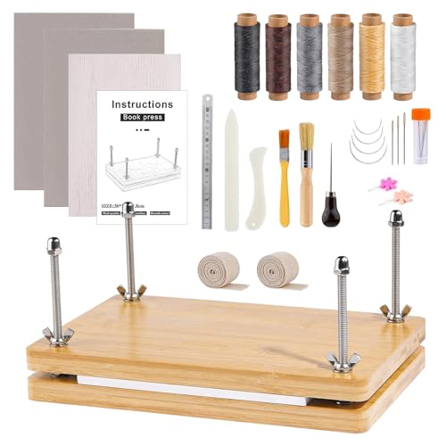 BONJUME Buchpresse aus Holz, Buchbinder Set Multifunktionale Buchpresse Manuelle Buchbindewerkzeug Praktisches Buchbindezubehör DIY-Buchbindeetiketten Buchbindepresse Polsterpresse - 30 x 19,2 cm BONJUME Buchpresse aus Holz, Buchbinder Set Multifunktionale Buchpresse Manuelle Buchbindewerkzeug Praktisches Buchbindezubehör DIY-Buchbindeetiketten Buchbindepresse Polsterpresse - 30 x 19,2 cm von BONJUME