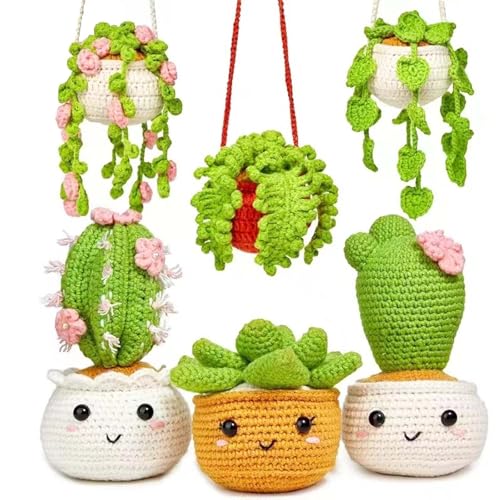 BONJUME Häkeln Für Anfänger, Häkelset Für Anfänger Kaktus Hänge Häkeln Starter Kit Für Erwachsene DIY-Handarbeiten Mit Häkelnadelset Garn Handnähnadel Polyesterfaserfüllung Stichmarkern Anleitung BONJUME Häkeln Für Anfänger, Häkelset Für Anfänger Kaktus Hänge Häkeln Starter Kit Für Erwachsene DIY-Handarbeiten Mit Häkelnadelset Garn Handnähnadel Polyesterfaserfüllung Stichmarkern Anleitung von BONJUME