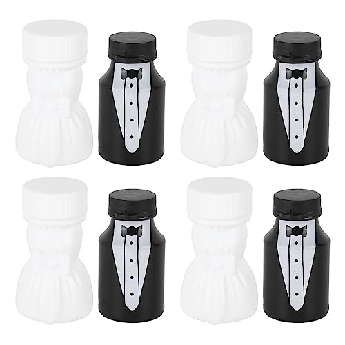 BONKZEBU 26pcs Hochzeitsblasenflaschen Braut und Bräutigamform, Mini -Bubble -Partyflasche für Jubiläum Engagement Brautfeier Schwarz und Weiß, Premium Plastikblasenflaschen BONKZEBU 26pcs Hochzeitsblasenflaschen Braut und Bräutigamform, Mini -Bubble -Partyflasche für Jubiläum Engagement Brautfeier Schwarz und Weiß, Premium Plastikblasenflaschen von BONKZEBU