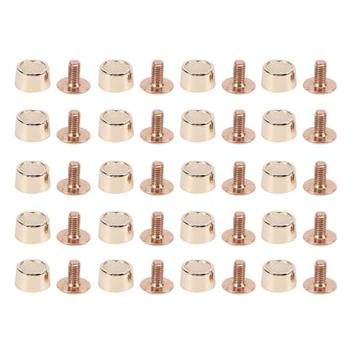 BONKZEBU Flache Nieten Metall Studs Robus Legierungsleder -Ledergürtel Reparatur -Kit 20 Sets 8mm Nieten und 6 Mm Schrauben für Lederbeutelbeutelabdeckungen und DIY -Projekte von BONKZEBU