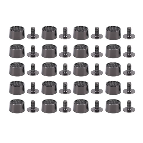 BONKZEBU Schrauben-Rücken-Nieten-Stopfen aus Aluminium-Flach Kopfs Chnalle mit Kreuz Schrauben für Leder-DIY-Handtaschen-Handtasche Zubehör Silber Schwarz 20 Sets 12mm Größe BONKZEBU Schrauben-Rücken-Nieten-Stopfen aus Aluminium-Flach Kopfs Chnalle mit Kreuz Schrauben für Leder-DIY-Handtaschen-Handtasche Zubehör Silber Schwarz 20 Sets 12mm Größe von BONKZEBU