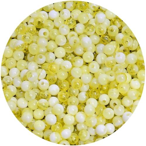 1000 Stück 6 mm gelbe Jade-Perlen, glatte Acryl-Kugeln, Kunststoffharz, Kaugummi-Perlen für Halsketten- und Armbandherstellung, Bastelbedarf 1000 Stück 6 mm gelbe Jade-Perlen, glatte Acryl-Kugeln, Kunststoffharz, Kaugummi-Perlen für Halsketten- und Armbandherstellung, Bastelbedarf von BONNY BOXX