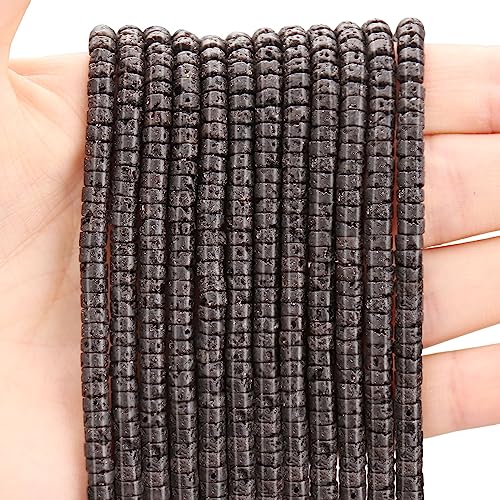 150 Stück natürliche Lavastein-Abstandshalterperlen, lose Halbedelsteine, flache runde Edelstein-Heishi-Scheiben-Perlen für Perlenstickerei, Schmuckherstellung, 4 mm x 2 mm 38 cm 150 Stück natürliche Lavastein-Abstandshalterperlen, lose Halbedelsteine, flache runde Edelstein-Heishi-Scheiben-Perlen für Perlenstickerei, Schmuckherstellung, 4 mm x 2 mm 38 cm von BONNY BOXX
