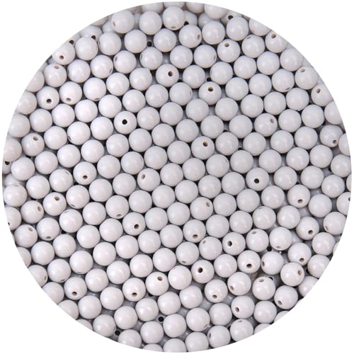500 Stück 8 mm glatte graue Acrylperlen, runde Acrylkugeln, Kaugummi-Perlen, klobige Kunststoffharz-Perlen für Halsketten- und Armbandherstellung, Bastelbedarf 500 Stück 8 mm glatte graue Acrylperlen, runde Acrylkugeln, Kaugummi-Perlen, klobige Kunststoffharz-Perlen für Halsketten- und Armbandherstellung, Bastelbedarf von BONNY BOXX