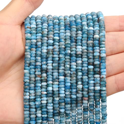 BONNY BOXX 1 Strang (150 Stück) natürliche Apa-Rondelle-Perlen, 2 x 4 mm, natürliche Abakus-Scheibensteinperlen, lose Abstandshalter, Edelsteinperlen für DIY-Armbänder, Halsketten von BONNY BOXX