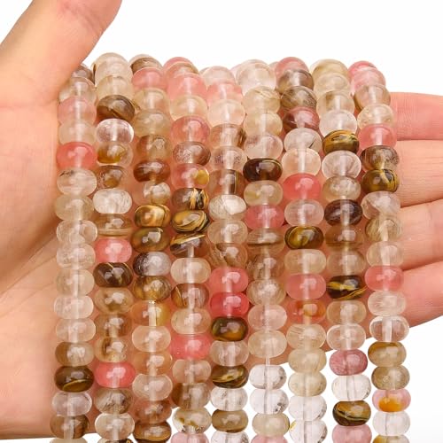 BONNY BOXX 1 Strang natürliche 5 x 8 mm Wassermelonen-Rind-Rondelle-Perlen, natürliche Abakus-Scheibensteinperlen, lose Abstandshalter, Edelsteinperlen für DIY-Armbänder, Halsketten BONNY BOXX 1 Strang natürliche 5 x 8 mm Wassermelonen-Rind-Rondelle-Perlen, natürliche Abakus-Scheibensteinperlen, lose Abstandshalter, Edelsteinperlen für DIY-Armbänder, Halsketten von BONNY BOXX
