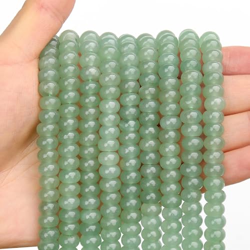 BONNY BOXX 1 Strang natürliche Aventurin-Perlen, 5 x 8 mm, grüne Aventurin-Perlen, natürliche Abakus-Scheibensteinperlen, lose Abstandshalter, Edelsteinperlen für DIY-Armbänder, Halsketten BONNY BOXX 1 Strang natürliche Aventurin-Perlen, 5 x 8 mm, grüne Aventurin-Perlen, natürliche Abakus-Scheibensteinperlen, lose Abstandshalter, Edelsteinperlen für DIY-Armbänder, Halsketten von BONNY BOXX