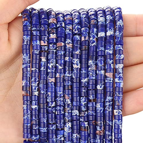 BONNY BOXX 150 Stück Kaiserjaspis Abstandsperlen Natürliche Blaue Kaiser Jaspis Halbedelstein Abstandshalter Halbedelstein Heishi-Stein Perlen für Schmuckherstellung 4mm x 2mm 38cm BONNY BOXX 150 Stück Kaiserjaspis Abstandsperlen Natürliche Blaue Kaiser Jaspis Halbedelstein Abstandshalter Halbedelstein Heishi-Stein Perlen für Schmuckherstellung 4mm x 2mm 38cm von BONNY BOXX