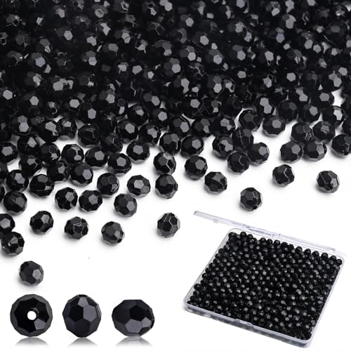 BONNY BOXX Facettierte runde Acryl-Kristallperlen, 6 mm, massiv, schwarz, lose Abstandshalter, Bastelperlen für selbstgemachte Armbänder, Halsketten, Ohrringe, Schlüsselanhänger, Schmuckherstellung, BONNY BOXX Facettierte runde Acryl-Kristallperlen, 6 mm, massiv, schwarz, lose Abstandshalter, Bastelperlen für selbstgemachte Armbänder, Halsketten, Ohrringe, Schlüsselanhänger, Schmuckherstellung, von BONNY BOXX