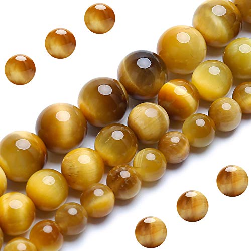 Natürliche Honiggold-Tigerauge-Perlen, Klasse AAA-Edelstein, runde lose Perlen, 10 mm, 40 Stück, Großpackungsoptionen, Halbedelsteinperlen für die Schmuckherstellung von BONNY BOXX