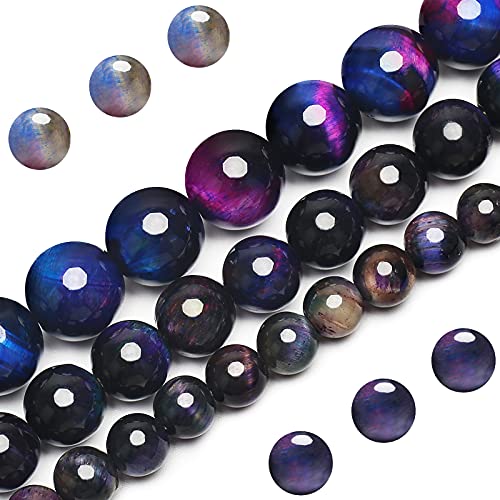 Natürliche Regenbogen-Tigerauge-Perlen, Klasse AAA-Edelstein, runde lose Perlen, 10 mm, 40 Stück, Großpackungsoptionen, Halbedelsteinperlen für die Schmuckherstellung von BONNY BOXX