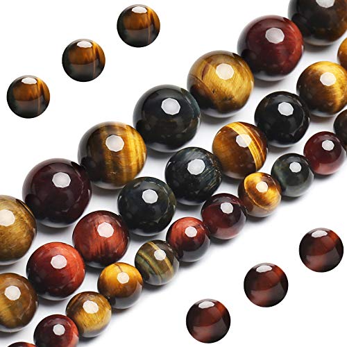 Natürliche dreifarbige Tigerauge-Perlen, Klasse AAA-Edelstein, runde, lose Perlen, 8 mm, 100 Stück Großpackungsoptionen, Halbedelsteinperlen für die Schmuckherstellung von BONNY BOXX