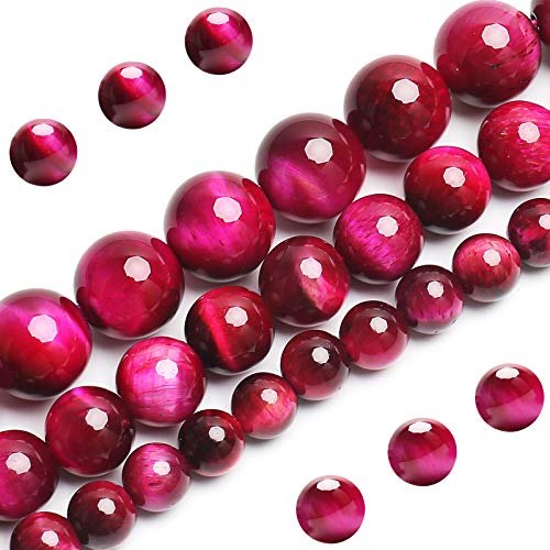 Natürliche pinke Tigerauge-Perlen, Klasse AAA-Edelstein, runde lose Perlen, 8 mm, 100 Stück Großpackungsoptionen, Halbedelsteinperlen für die Schmuckherstellung von BONNY BOXX
