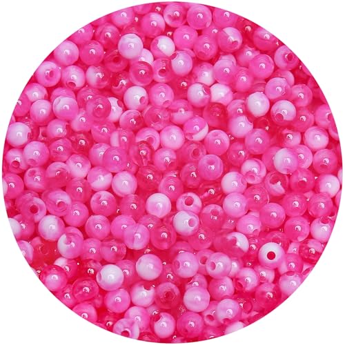 Rose-Jade-Perlen, runde Perlen, glatte Acryl-Kugeln, Kunststoffharz, Kaugummi, klobige Perlen für Halsketten- und Armbandherstellung, Bastelbedarf, 6 mm, 1000 Stück Rose-Jade-Perlen, runde Perlen, glatte Acryl-Kugeln, Kunststoffharz, Kaugummi, klobige Perlen für Halsketten- und Armbandherstellung, Bastelbedarf, 6 mm, 1000 Stück von BONNY BOXX