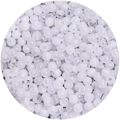 Runde Jadeperlen, 6 mm, glatte Acryl-Kugeln, Kunststoffharz, Kaugummi, klobige Perlen für Halsketten- und Armbandherstellung, Bastelbedarf, 6 mm, 1000 Stück von BONNY BOXX