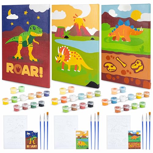 BONNYCO Malen nach Zahlen Kinder Dinosaurier 3 Stück Dinosaurier Geschenke für Kinder, Dino Bastelset Jungen Mädchen, Malen nach Zahlen mit Rahmen, Paint by Numbers | Dino Geschenk, Kreativ Set BONNYCO Malen nach Zahlen Kinder Dinosaurier 3 Stück Dinosaurier Geschenke für Kinder, Dino Bastelset Jungen Mädchen, Malen nach Zahlen mit Rahmen, Paint by Numbers | Dino Geschenk, Kreativ Set von BONNYCO