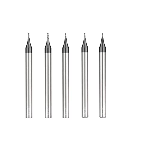 0,35 mm – 5 Stück Kugelnasen-Schaftfräser, Mikro-Fräser, Bohrer, Schaftfräser, Mini-CNC-Fräser, Fräswerkzeuge, Hartmetallfräser von BONYTOOL