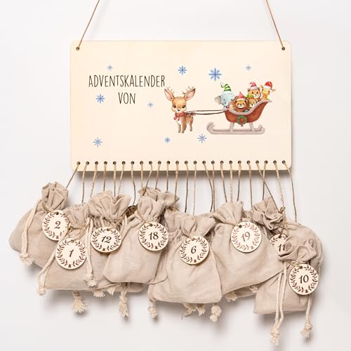 Personalisierter Adventskalender mit Name zum Selbstbefüllen, Adventskalender aus Holz, DIY Weihnachtskalender für Kinder Personalisierter Adventskalender mit Name zum Selbstbefüllen, Adventskalender aus Holz, DIY Weihnachtskalender für Kinder von BOO Shirt