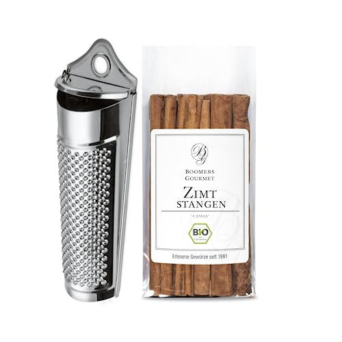 BOOMERS GOURMET - Bio Zimtstangen - Hochwertige Cassia Zimtstangen für authentischen Geschmack - Vielseitig verwendbar in Küche und Backstube! - Reibe mit Bio Cassia Zimtstangen - 1 Stück von BOOMERS GOURMET