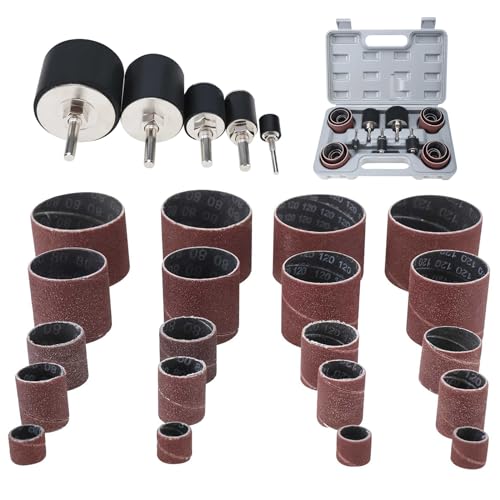 BOOMSTART 25 Stücke Schleifwalzen Set, Schleifwalzen für Bohrmaschine mit Box, Schleifhülsen Schleifenpapier Schleifband Schleifpapier, 80 und 120 Körnung BOOMSTART 25 Stücke Schleifwalzen Set, Schleifwalzen für Bohrmaschine mit Box, Schleifhülsen Schleifenpapier Schleifband Schleifpapier, 80 und 120 Körnung von BOOMSTART