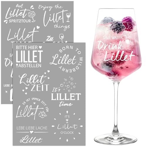 14 Stück Lilletglas Personalisiert Aufkleber Rub On Sticker Lil*et Gläser Aufkleber Weiß Bitte Hier Lil*et Abstellen Rub Ons Folie Weinglas Transferfolie DIY Geschenk für Lilletliebhaber Mottoparty von BOOMTOP