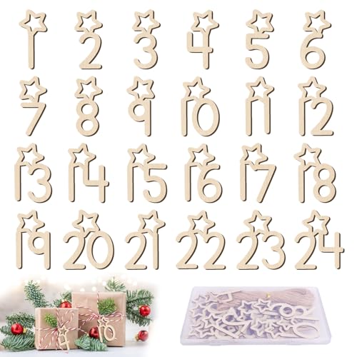 24 Adventskalender Zahlen Holz 1-24 Adventskalender Anhänger zum Basteln Weihnachten Holzanhänger Sterne Holzzahlen Weihnachtsbaum Geschenk Anhänger Weihnachtsdeko Countdown Zahlen mit Juteschnur 24 Adventskalender Zahlen Holz 1-24 Adventskalender Anhänger zum Basteln Weihnachten Holzanhänger Sterne Holzzahlen Weihnachtsbaum Geschenk Anhänger Weihnachtsdeko Countdown Zahlen mit Juteschnur von BOOMTOP