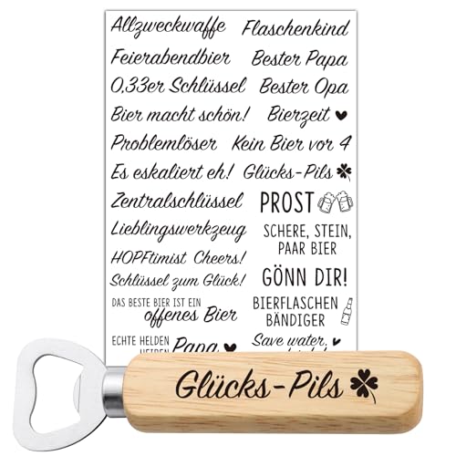 24 Rub On Sticker für Flaschenöffner Holz Rohling Sprüche Aufkleber Bierflaschenöffner Sticker Rub Ons Folie Bier Öffner Getränke Personalisiert Bottle Opener Transferfolie DIY Bierliebhaber Geschenk von BOOMTOP