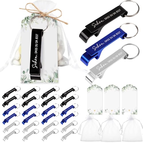 24pcs Flaschenöffner Schlüsselanhänger Schön dass du da bist Gastgeschenke Bierflaschenöffner mit 24 Blanko Karte & 24 Organzabeutel Getränke Bier Öffner Hochzeit Taufe Weihnachten Dankeschön Geschenk 24pcs Flaschenöffner Schlüsselanhänger Schön dass du da bist Gastgeschenke Bierflaschenöffner mit 24 Blanko Karte & 24 Organzabeutel Getränke Bier Öffner Hochzeit Taufe Weihnachten Dankeschön Geschenk von BOOMTOP