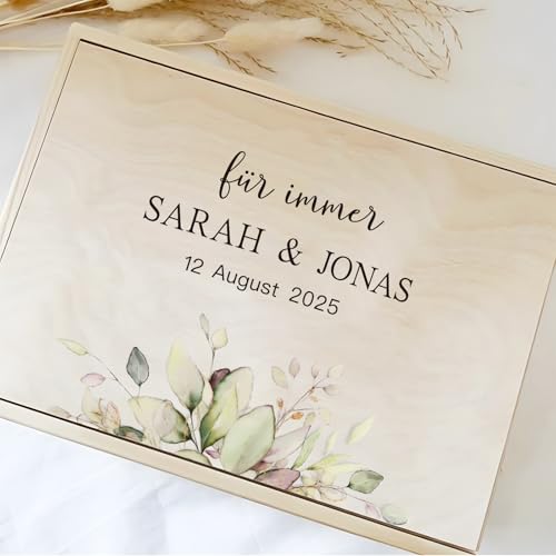2Blatt Rub On Sticker Hochzeit für Erinnerungsbox Holz Hochzeit Aufkleber Personalisiert Holzkiste Für Immer Eukalyptus Erinnerungskiste Hochzeitsgeschenk Geldgeschenk mit Monate Buchstaben Zahlen von BOOMTOP