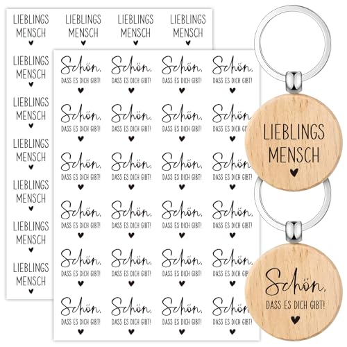 2Blatt Rub On Sticker für Schlüsselanhänger Holz zum Basteln Schön dass es dich gibt Aufkleber Lieblingsmensch Rub Ons Folie Transferfolie Personalisiert Anhänger DIY Abschiedsgeschenk Gastgeschenk von BOOMTOP