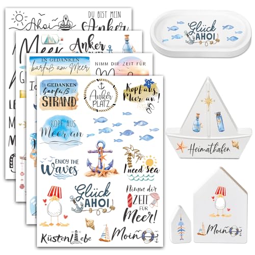 4 Blatt Rub On Sticker Maritim Transferaufkleber Meer Rub Ons Selbstklebend Ahoi Moin Maritime Sprüche Aufkleber Rub On Folie für Glas Holz Raysin Keramik Blau DIY Geschenkideen 4 Blatt Rub On Sticker Maritim Transferaufkleber Meer Rub Ons Selbstklebend Ahoi Moin Maritime Sprüche Aufkleber Rub On Folie für Glas Holz Raysin Keramik Blau DIY Geschenkideen von BOOMTOP