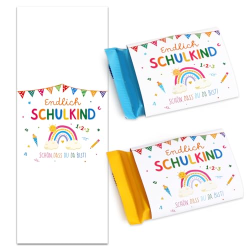 50 Schokoladenbanderole Schulanfang Schokolade Aufkleber Endlich Schulkind 2025 Mini Schokoladen Banderolen Selbstklebend Sticker Regenbogen Einschulungsparty Schulfang Gastgeschenk 50 Schokoladenbanderole Schulanfang Schokolade Aufkleber Endlich Schulkind 2025 Mini Schokoladen Banderolen Selbstklebend Sticker Regenbogen Einschulungsparty Schulfang Gastgeschenk von BOOMTOP