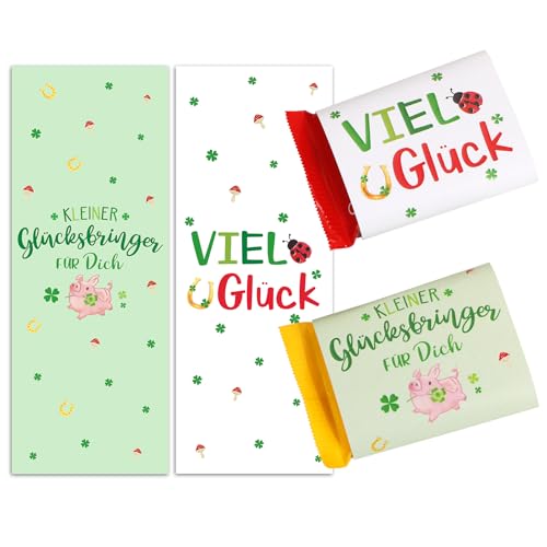 50 Schokoladenbanderole Viel Glück Prüfung Schokolade Aufkleber Glücksbringer Abitur Bachelor Geschenk Mini Schokoladen Banderolen Sticker Silvester Selbstklebend Kleeblatt Schokobanderolen 5x13cm 50 Schokoladenbanderole Viel Glück Prüfung Schokolade Aufkleber Glücksbringer Abitur Bachelor Geschenk Mini Schokoladen Banderolen Sticker Silvester Selbstklebend Kleeblatt Schokobanderolen 5x13cm von BOOMTOP
