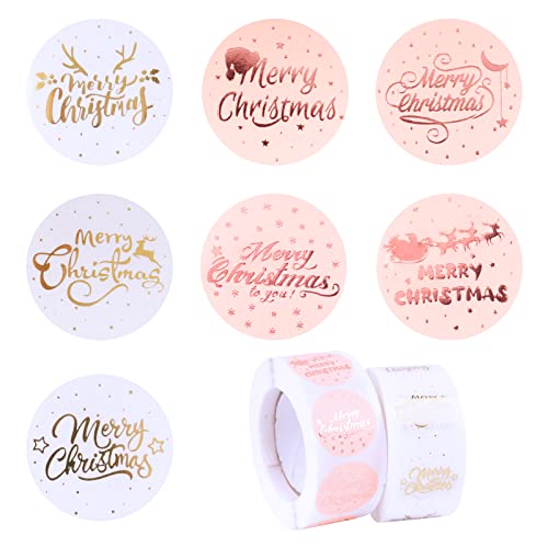 BOOMTOP 1000x Weihnachten Aufkleber 2,5CM Rund Etiketten Merry Christmas Sticker 2 Rolle Selbstklebend Weihnachtsaufkleber Weihnachtsmotiven Sticker Geschenkaufkleber Rosa Weiß BOOMTOP 1000x Weihnachten Aufkleber 2,5CM Rund Etiketten Merry Christmas Sticker 2 Rolle Selbstklebend Weihnachtsaufkleber Weihnachtsmotiven Sticker Geschenkaufkleber Rosa Weiß von BOOMTOP
