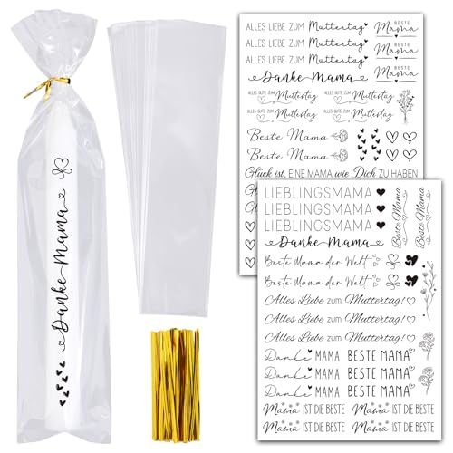 BOOMTOP 2 Blatt Kerzen Tattoos Folie Muttertag Kerzen Aufkleber Beste Mama Rub On Sticker Lieblingsmama Geschenke Kerzensticker mit 50 Kleine Kerzentüten Kerzen Verzieren für Stabkerzen Tassen von BOOMTOP