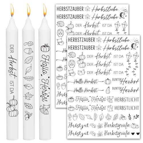 BOOMTOP 2x Kerzen Tattoo Herbst Kerzen Deko Herbstzauber Kerzenaufkleber Rub on Sticker Deutsche Sprüche Erntedankfest Kerzensticker für Stabkerzen Kleine Kerzen DIY Geschenk Schwarz BOOMTOP 2x Kerzen Tattoo Herbst Kerzen Deko Herbstzauber Kerzenaufkleber Rub on Sticker Deutsche Sprüche Erntedankfest Kerzensticker für Stabkerzen Kleine Kerzen DIY Geschenk Schwarz von BOOMTOP