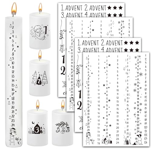 BOOMTOP 4x Kerzen Tattoos Folie Advent Weihnachten Rub On Sticker Kerzen Aufkleber mit Zahlen Adventskerzen 1-24 Kerzenfolie Kerzensprüche Kerzensticker Kerzen Verzieren für Stabkerzen Tasse Schwarz BOOMTOP 4x Kerzen Tattoos Folie Advent Weihnachten Rub On Sticker Kerzen Aufkleber mit Zahlen Adventskerzen 1-24 Kerzenfolie Kerzensprüche Kerzensticker Kerzen Verzieren für Stabkerzen Tasse Schwarz von BOOMTOP